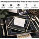 thumbnail image 3 of 60 Pack Black Square Plastic Plates with Gold Rim, Elegant Tableware for Parties and Events-2025, 3 of 5