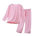 thumbnail image 2 of Bixock Toddler Boys and Girls 2 Piece Loungewear Set,Summer Toddler Clothes Solid Color Long Sleeve Tops Elastic Waist Pants for Kids Age 1-15Y Lightweight Set, 2 of 5