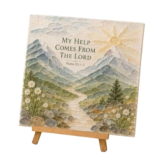 Yardvibe Psalms of Comfort & Strength Acrylic Art Kit, 6.3"x6.3" My Help Comes from the Lord Christian DIY Craft Kit with Inspirational Bible Verse Design, Religious Faith Home Decor Wall Art