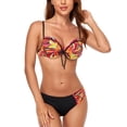 thumbnail image 3 of EHQJNJ Ruffle Swimsuits for Women Bikini Small Fresh Swimsuit Female Sense of Split Two Piece Swimsuit Womens Swim Shirt Zip Strapless Tankini Swimsuits for Women, 3 of 6