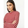 thumbnail image 4 of Free Assembly Women's Button Shoulder Mock Neck Ribbed Top with Long Sleeves, 4 of 6