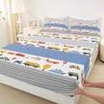 thumbnail image 3 of Castle Fairy Kids Teens Boys Kawaii Truck Plane Train Full Size Sheets 4-Piece,Cartoon Car Breathable Bed Sheets,Geometric Stripes Lightweight Sheet Sets,Lightweight Room Decor, 3 of 7