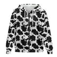 thumbnail image 4 of FOR U DESIGNS Cow Print Zipper Hoodies for Women Oversized Long Sleeve Cardigan Hooded Size XL Sweatshirt Hoodie Jackets with Drawstring for Women Activewear Fall, 4 of 7