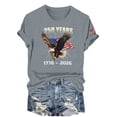 thumbnail image 5 of Going Out Tops,Ladies 1776-2026 America Celebration T-Shirt, Short Sleeve Printed Graphic Shirt, Comfy Lightweight Daily Wear, Summer Outdoor Events, Founding Milestone Souvenir Gift Idea, 5 of 9