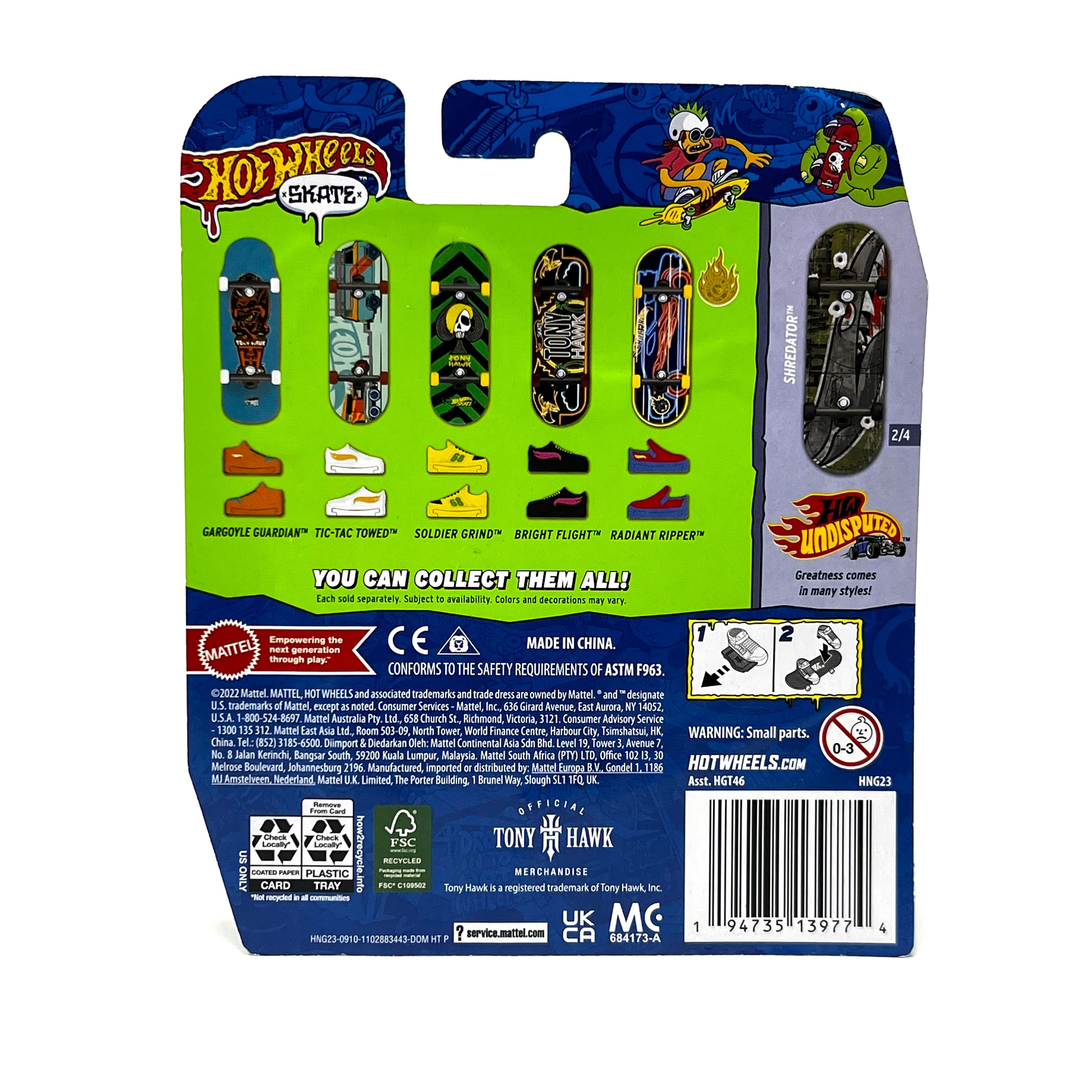 Hot Wheels Skate De Dedo Com Tênis Shredator - HNG23