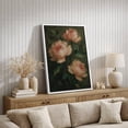 thumbnail image 4 of Framed Canvas Print Peony Floral Wall Art Dark Botanical Decorative for Living Room Bedroom - 16"x24" WHITE, 4 of 8