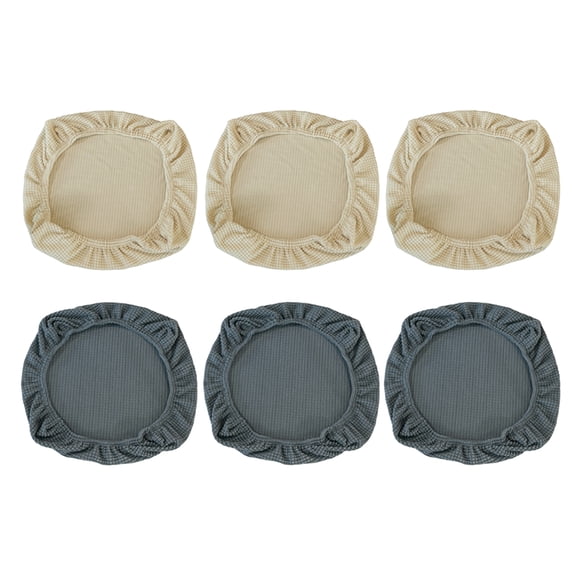 Funda de Asiento de Silla de 6 Uds. Sunnimix Funda de asiento elástica Jacquard beige gris