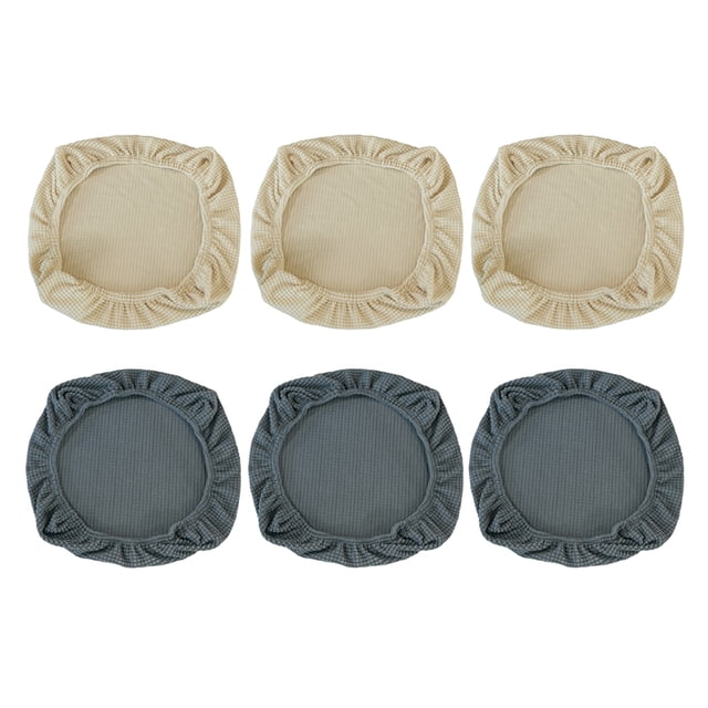 Funda de Asiento de Silla de 6 Uds. Sunnimix Funda de asiento elástica Jacquard beige gris