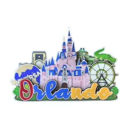 Orlando USA 3D Fridge Magnet Souvenir Gift,Resin Handmade Orlando Refrigerator Magnet Home Decoration Collection