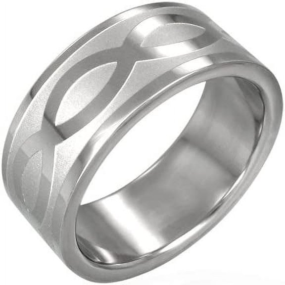 Size 11 Mens / Ladies Stainless Steel Celtic Infinity Flat Band Ring