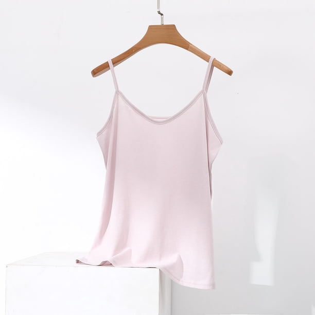 Camisola de manga corta para mujer, de color liso, con cuello en V, para exteriores, ropa interior básica, para decoración del hogar, pijama sin mangas de algodón.