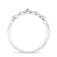 thumbnail image 6 of Curved Contour Leaves Band Cubic Zirconia White Tone 925 Sterling Silver, Size 8, 6 of 7