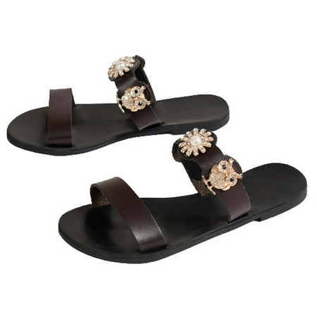 

Sandals for Women Casual Summer 2023 Open Toe Flats Slip On Slide Sandals Shoes Fashion Beach Slippers