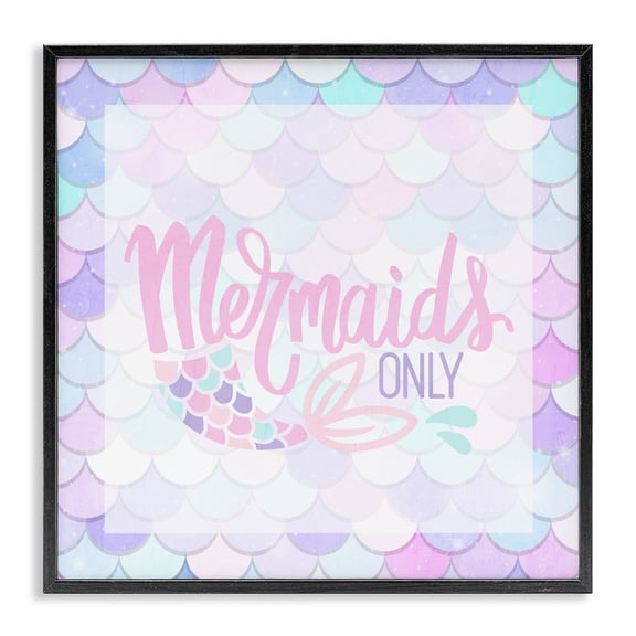 Pastel Mermaids Only Black Framed Giclee Art, design by Kim Allen