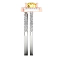 thumbnail image 3 of Clara Pucci 14K White/Rose Gold 1.495 Simulated Yellow Diamond Engraveable Engagement Ring + Wedding Band Set, 3 of 7