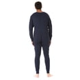 thumbnail image 3 of #followme Men's Solid Thermal Henley Adult Onesie (Navy, Small), 3 of 3