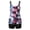 blue, white, black, variant on VISALY Print Tankini Set Two Piece Swimsuit with Boyshorts Adjustable Spaghetti Straps Bathing Suit Tank Top with High Waist Boy Shorts Swimwear Tummy Control Blouson Modest Tankini Sets Black L