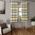 thumbnail image 2 of Ambesonne Mid Century Grommet Curtain, Xmas Trees Fifties, 50" x 54", Yellow Black Aqua, 2 of 6