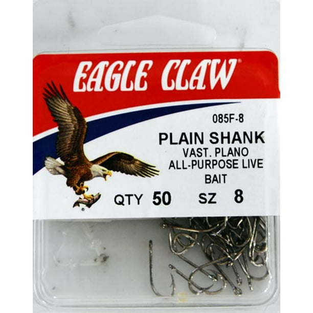 Eagle Claw 085FH-8 Plain Shank Offset Hook, Nickel, Size 8 - Walmart ...