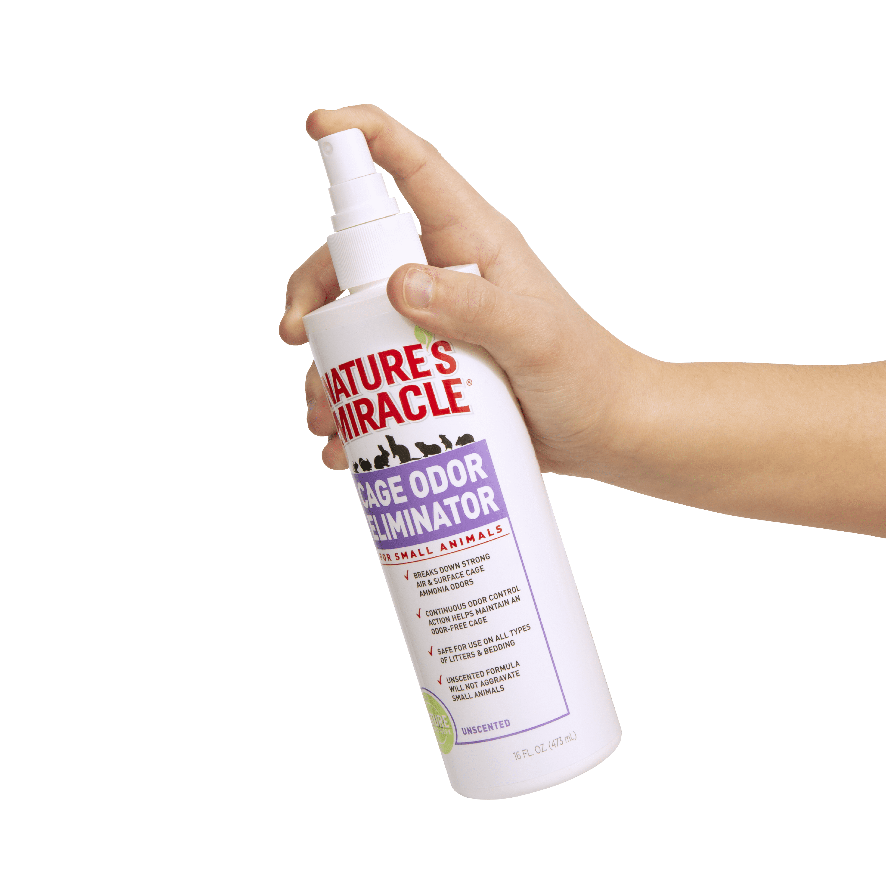 Nature s Miracle Cage Odor Eliminator 16 Ounces For Small Animals Unscented Formula