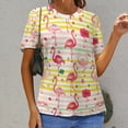 thumbnail image 6 of Flamingo Pattern T Shirts Basic T-Shirt Short Sleeve Ladies Tee Shirt Summer Graphic Clothing, 6 of 6