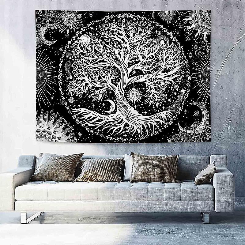 73 95cm Black Sun Wall Hanging Psychedelic Tapestry Starry Mandala Wall Tapestry Hippie Wall Decor for Bedroom Dorm Party Walmart