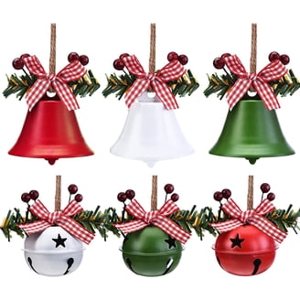 Angoily 24pcs Rustic Jingle Bells - Christmas Tree Topper & Ceiling Decor, Metal Bells For DIY Holiday Crafts