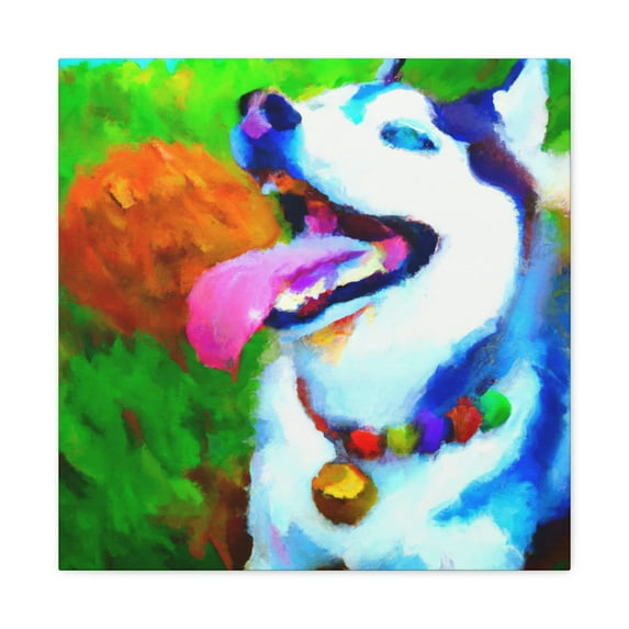The Husky's Regal Gaze - Canvas