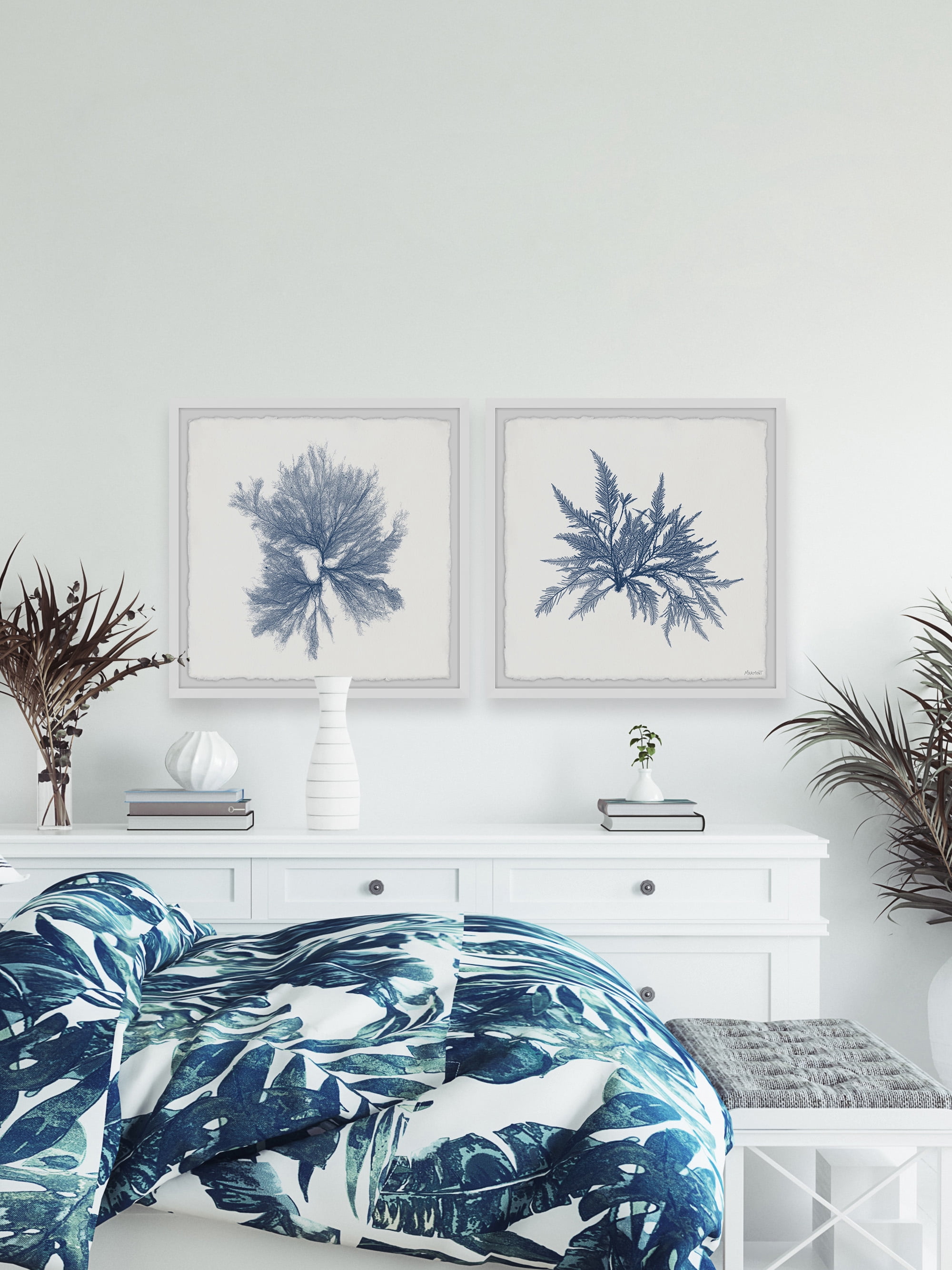 Marmont Hill Navy Sea Weed VI Diptych