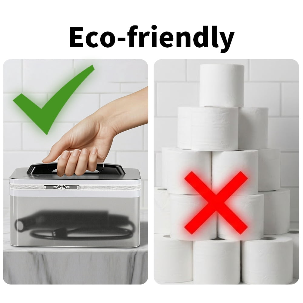 WOWER Electric Handheld Bidet, Dual Pressure Mode, Portable Bidet with Rechargeable 800mAh Battery, Collapsible 2300mL Water Tank Included