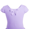thumbnail image 5 of IBTOM CASTLE Kid Girls Short Cap Sleeve Ballet Dance Dress Bowknot Chiffon Tutu Skirted Leotard Ballerina Dancewear Gymnastics Costume 4-5 Years Purple, 5 of 8