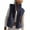 Navy blue, variant on Women Cropped Lightweight Jacket Sleeveless Button Down Puffer Vest