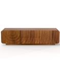 thumbnail image 7 of HIUU 58 inch Walnut Entertainment Center,Low Height TV Stand With Modern Unique Spiral Wave Design,Media Console Table With 2 Storage Cabinet And 2 Drawers,Modern TV Table For Living Room, Bedroom, 7 of 7