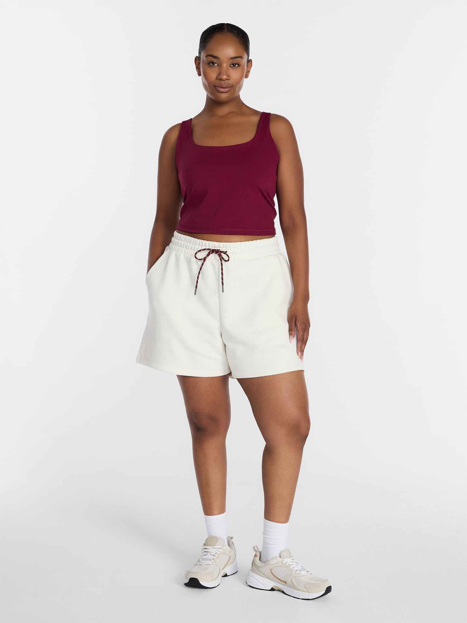 Athletic Works Women's and Women's Plus Fleece Shorts, 5'' Inseam, Size XS-4X
