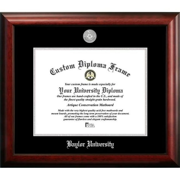 Campus Images TX955SED-1411 14 x 11 in. Baylor University Silver Embossed Diploma Frame