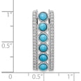 thumbnail image 3 of Avariah Diamonds 14k White Gold Turquoise and White Topaz Chain Slide - 25.3mm, 3 of 4