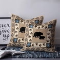 thumbnail image 3 of Farmhouse Bear Throw Pillow Covers, Soft Pillowcases with Invisible Zipper, Country Vintage Animals Paw Print Brown Decorative Square Pillow Cushion Covers for Living Room Couch Sofa Bed 16x16 Inches, 3 of 8