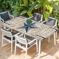 thumbnail image 2 of Texas Star Vintage Table Cloths for 4 Foot Rectangle Tables, Navy Blue Retro Berry Wooden Patio Waterproof Elastic Fitted Tablecloths, Washable Rectangular Table Cover for Camping, 2 of 8