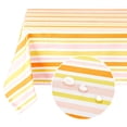 thumbnail image 4 of ZOPZO Waterproof Rectangle Tablecloth, Orange-Yellow, 60W x 120L Inch, for Dining Room, Kitchen or Party Table, Striped Design, 4 of 9