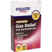 Equate Ultra Strength Gas Relief, 180mg, Liquid-Filled Softgels, 20 count