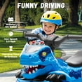 thumbnail image 4 of Track Seven 12V Ride-On ATV, Dinosaur Shape Electric Car, 2WD, Music, Bluetooth & Microphone, Power Display, Indoor& Outdoor Ride-On Toy Car for Boys Girls Age 2+, Blue, 4 of 7