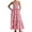 Pink, variant on Women's Smocked Ruffled Square Neck Maxi Dress with Pockets for Everyday Wear Soft Flowing Fit 80% Polyester 20% Cotton