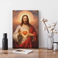 thumbnail image 2 of Aarocafa Inner Wood Frame Sacred Heart of Jesus Canvas Art-Divine Mercy Christian Wall Decor 8x12"|Christ Jesus Portrait Art|Gallery-Style Religious|Ready-to-Hang Spiritual Living Room Bedroom Art, 2 of 7