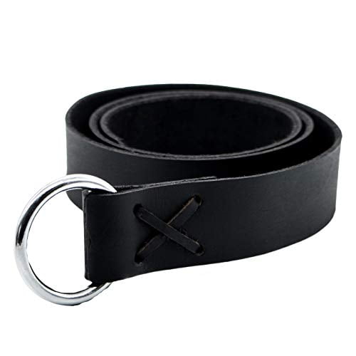 Mythrojan Mythrojan O Ring Medieval Leather Viking Belt Larp Renaissance Belt Black Walmart Com Walmart Com