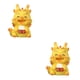 thumbnail image 4 of Inteprter Decoración de dragón añade encanto al hogar con decoración de dragón, exquisitos materiales de estatuilla de dragón, dragón Amarillo Pequeño dragón feliz 2Conjunto, 4 of 6