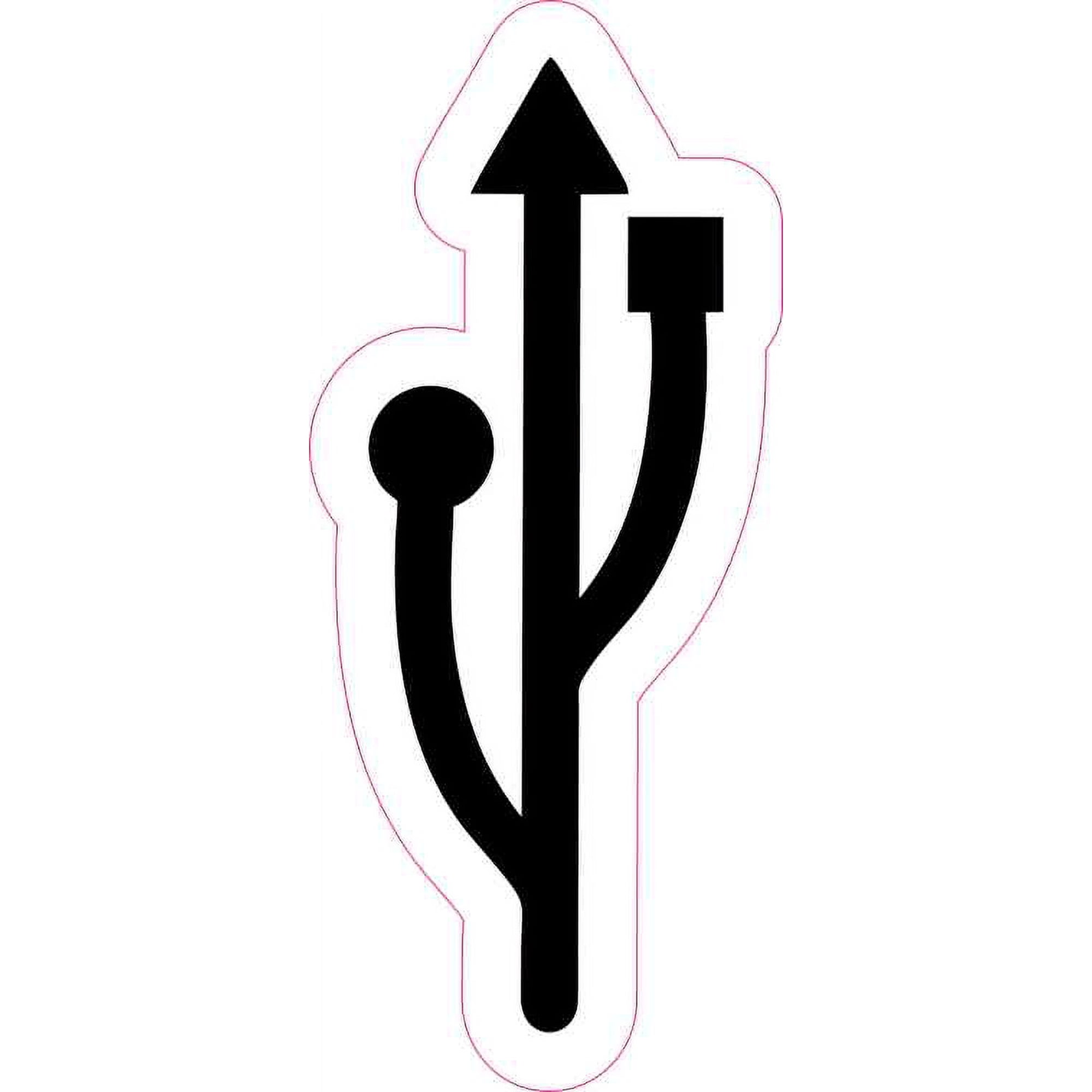 2in X 5in USB Port Sticker Vinyl Computer Symbol Stickers Technology Decal
