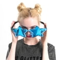 thumbnail image 2 of Moda Brilnte Metálico Grandes Prop Fiesta Favores Cumpleaños Carnavales Accesorio de vestuario Soledad Gafas de sol grandes de la estrella azul, 2 of 4