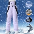 thumbnail image 2 of Adult Men Casual Pants Men Cargo Pants with Pockets Slim Men's Solid Colour Windproof Winter Outdoor Warm Thickened Double Shoulder Ski Trousers Sport Comfort Trousers with Side Double Pockets, 2 of 6