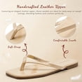 thumbnail image 5 of Womens Square Flip Flops, Patent Leather Flat Sandals with Memory Foam Insole, Non-Slip Lightweight Minimalist Open Toe Summer Vacation Dressy Beach Essentials Slippers, 5 of 7
