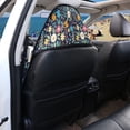 thumbnail image 5 of FUIALDOLG Front Seat Towel Cover Machine Washable Microfiber, Compatible with Van Suv, for Cars Trucks SUVs, Dark Blue Floral Print, 5 of 7